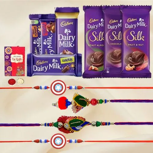 Assorted Cadbury With Family Rakhi Set Gift for Brother