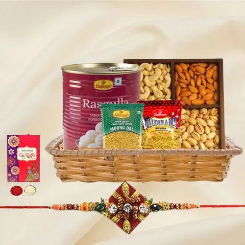 Smashing Rakhi Treat Basket of Love and Happiness