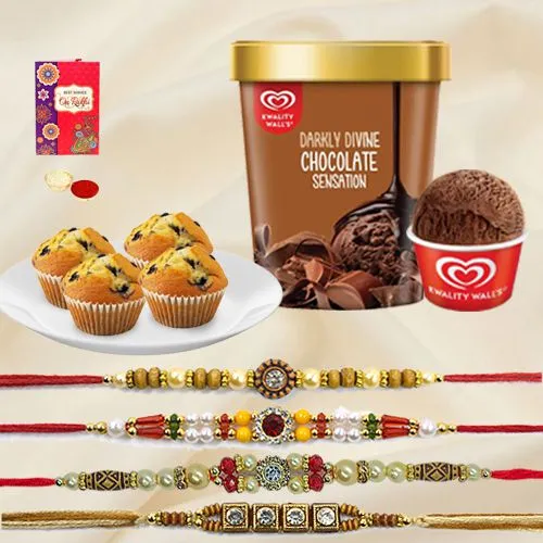 Tasty Muffin n Choco Kwality Walls Cheer with Designer Rakhis