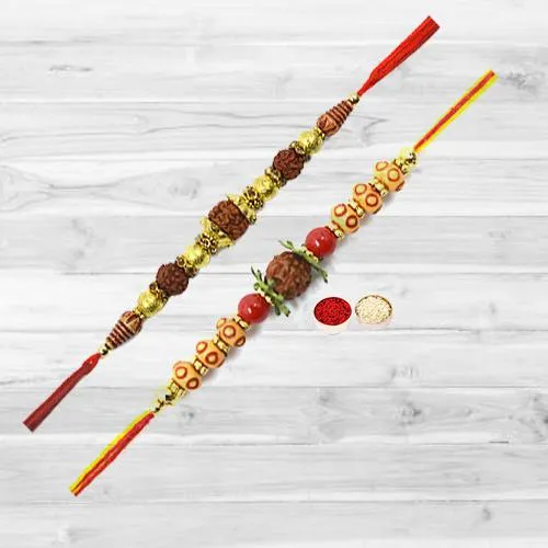 Ecstatic Rakhi of Rudraksha with Expressed Love