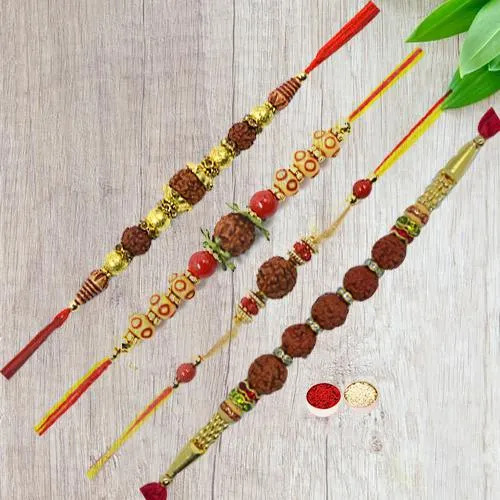 Fascinating Rudraksha Rakhi with Special Love