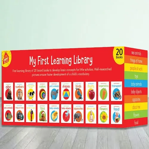 Deliver happiness by sending this My First Learning Library Box Set: 20 Board Books Gift Set for Kids to make them happy. It is a gift suited for children of age 1+ years.