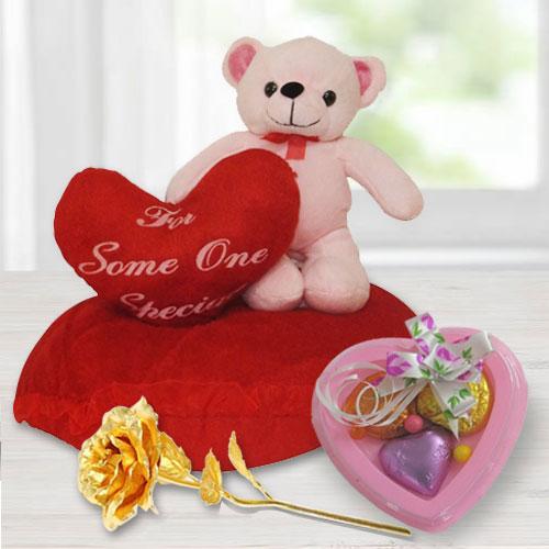 golden rose with teddy