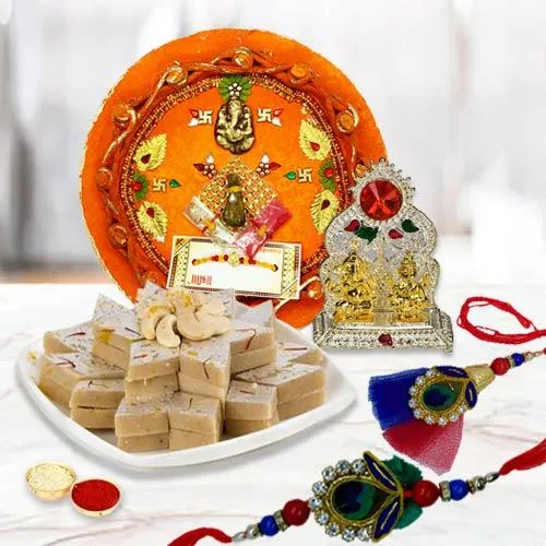 Bhaiya Bhabhi Rakhi with Thali N Kaju Katli