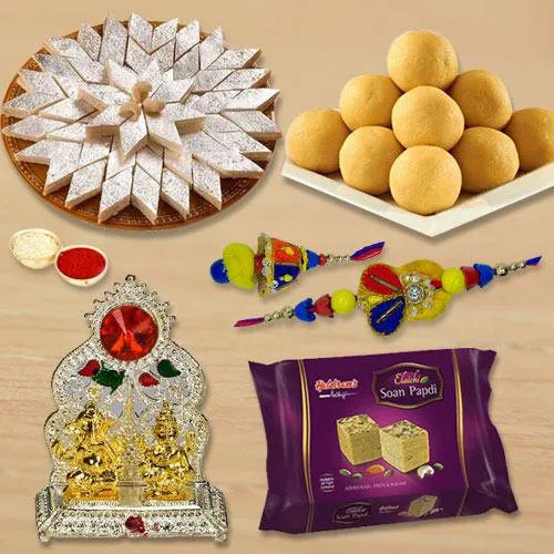 Marvelous Bhaiya Bhabhi Rakhi N Assortments Combo