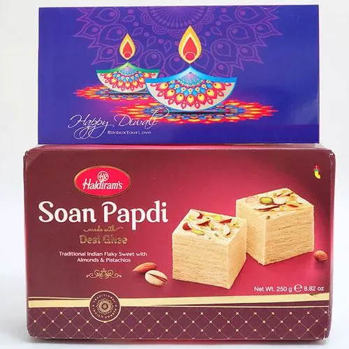 Soan Papdi Delight with Diwali Card